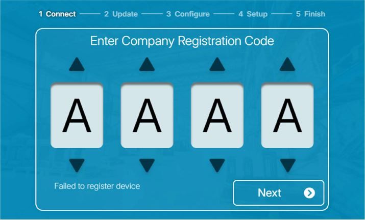 Company Registration Code Screen