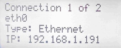 4-Line LCD Indicator displaying Device IP Address
