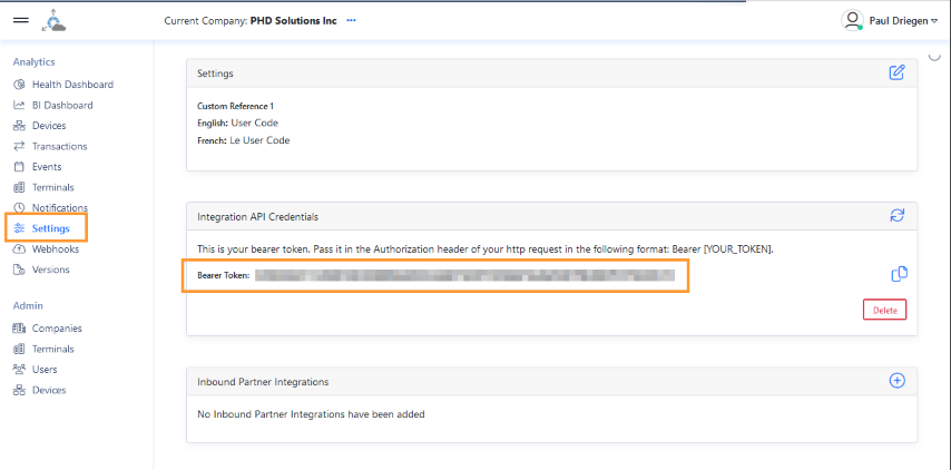 enVision Cloud API Key